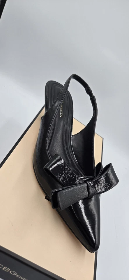 Zapatos BCBGeneration Kasti para mujer talla 8 charol negro lazo tacones con cordones Foto 2 de 4