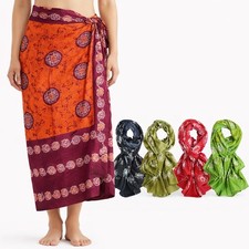 Sarong Schal IKAT Strandtuch Dekotuch Pareo Wickelrock Goa Hippie Viskose Tuch 