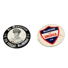 Vintage Douglas MacArthur 1948 Campaign In Memoriam Pinback Buttons Lot Pins