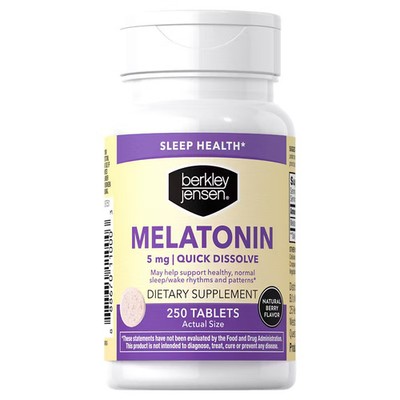 Melatonin 5 mg Quick Dissolve Tablets 250 Ct Berkley Jensen Berry EXP-08/2027