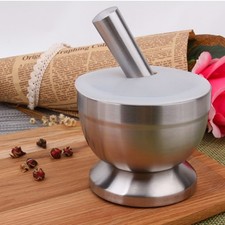 Small Stainless Steel Garlic Mortar with Anti-Slip Base and Easy-Clean Finish