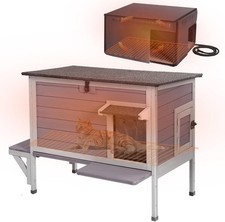 Heated Cat House Kitty Shelter with Heating Pad All-Round Insulated Liner