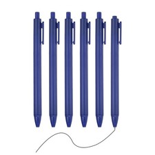 6 Pack Retractable Pens 0.5mm, Black Gel Ink for Office, Dark Blue