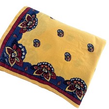 Williams Sonoma French Country Province Tablecloth Yellow Print 76 X 108" Cotton