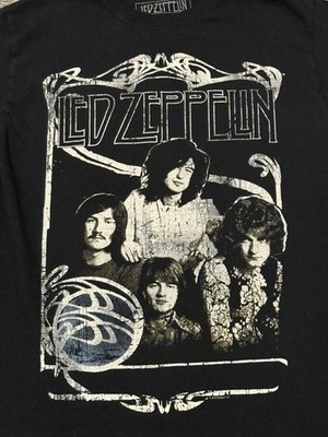 Led Zeppelin Shirt Adult Medium Full Ensemble Shot Spell Out Logo Concert Men's