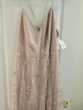 NWT David's Bridal Embroidered Gown Floral Beige Size 18 Gorgeous Dress