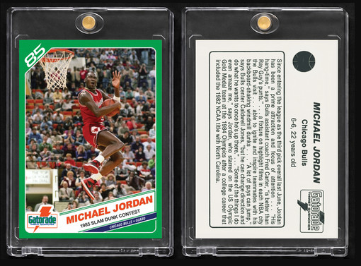 1985 Michael Jordan Green Basketball Rookie Card ACEO Art Card