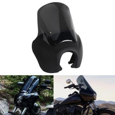Carenado de faros estilo club deflector de viento de humo de 15"" para Harley Dyna FXDWG FXR