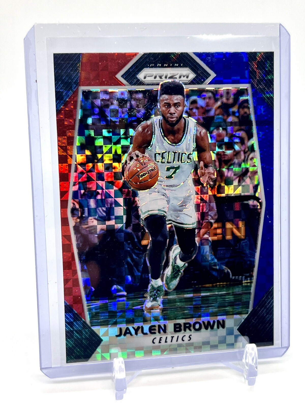 2017-18 Panini Prizm Prizms Red White and Blue #11 Jaylen Brown Celtics