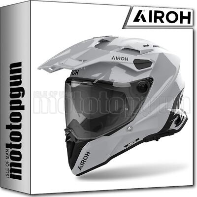 AIROH HELMET DUAL MOTORBIKE CM281 COMMANDER 2 COLOR CEMENT GREY GLOSS SZ. S
