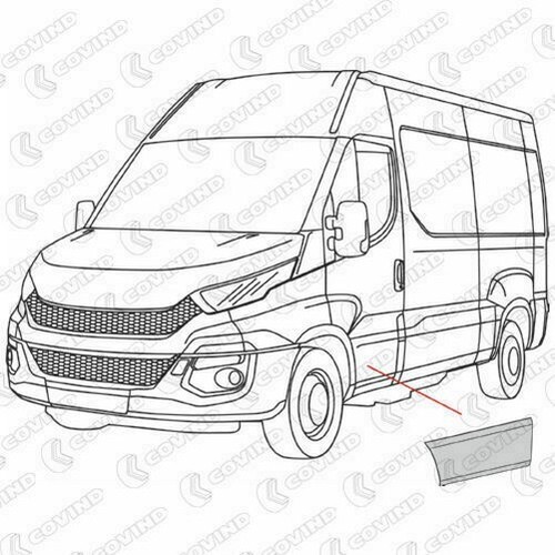 Panel Moldura Puerta Delantero Izquierdo Negro Iveco Daily VI Desde 2014 - Imagen 2 de 2