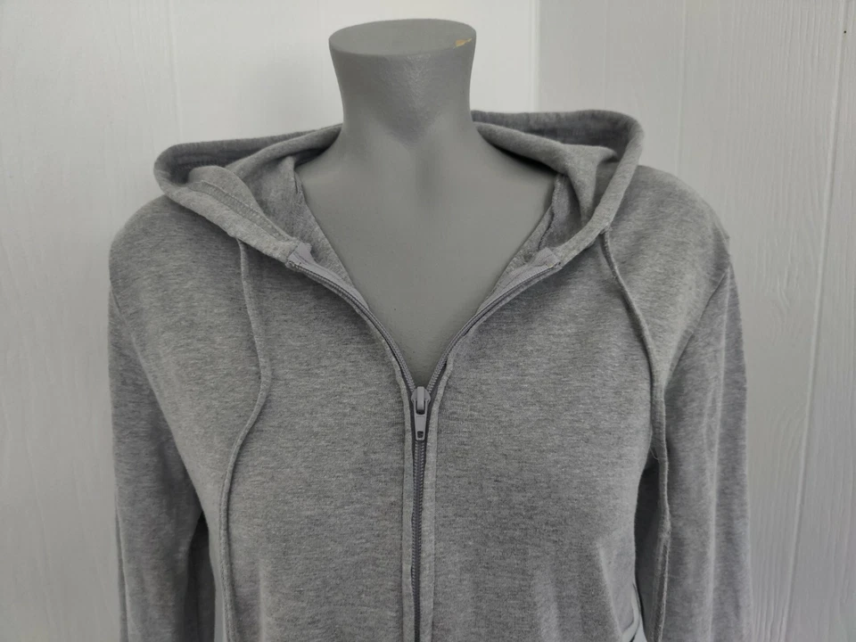 Fashion Bug Gray Hoodie, Full Zip Sweatshirt Side Stripes Size XL - Image 4 of 4
