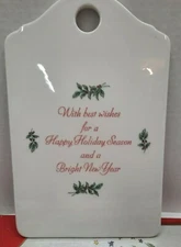 Nikko Christmastime Ceramic Cheese Snack Board 9" Cutting Japan