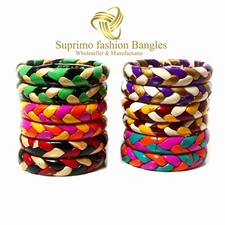 Suprimo Indian Traditional Lac Kada Bangle Handmade 6 Colors Bangles For Women