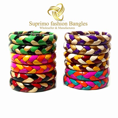 Suprimo Indian Traditional Lac Kada Bangle Handmade 6 Colors Bangles For Women