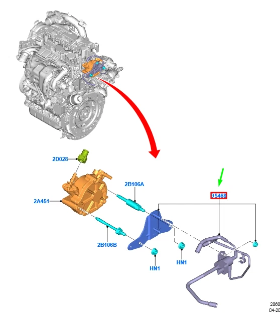 FORD KUGA MK3 Vacuum Pump Hose And Bracket Assy 2261923 NEW  