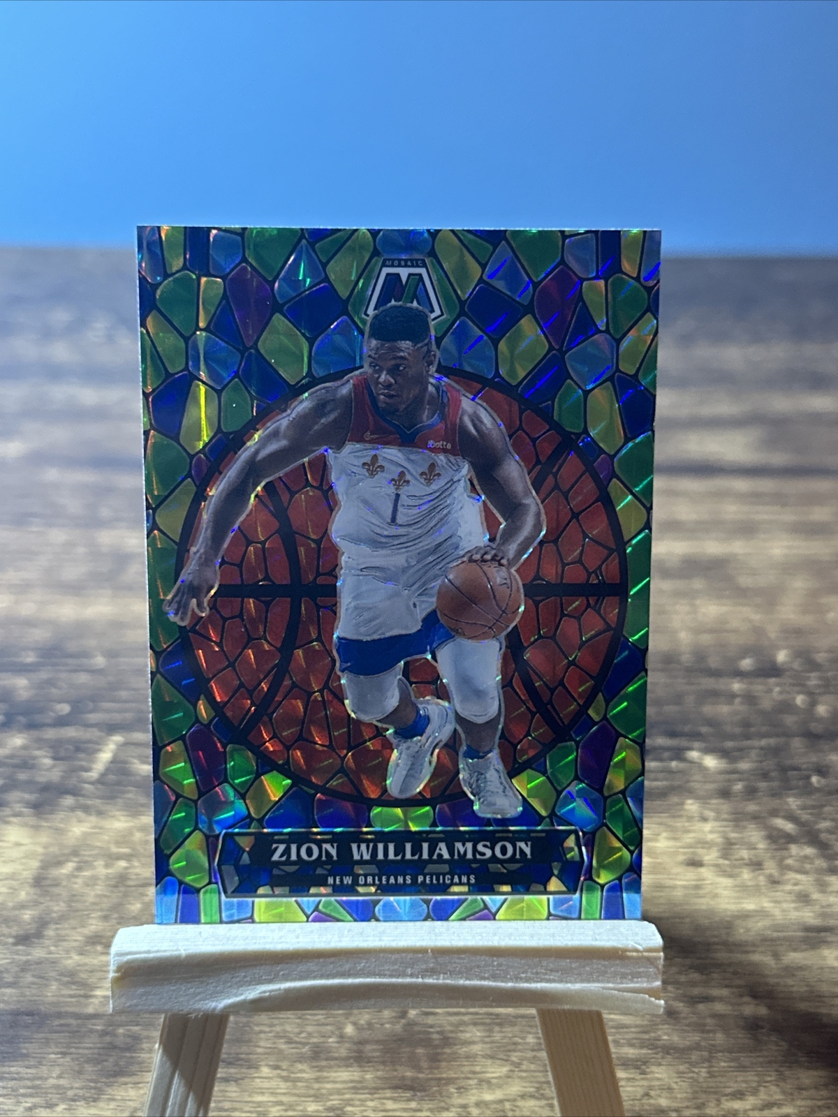 🔥2020-21 Panini Mosaic Zion Williamson PELICANS Stained Glass Case Hit SSP🔥