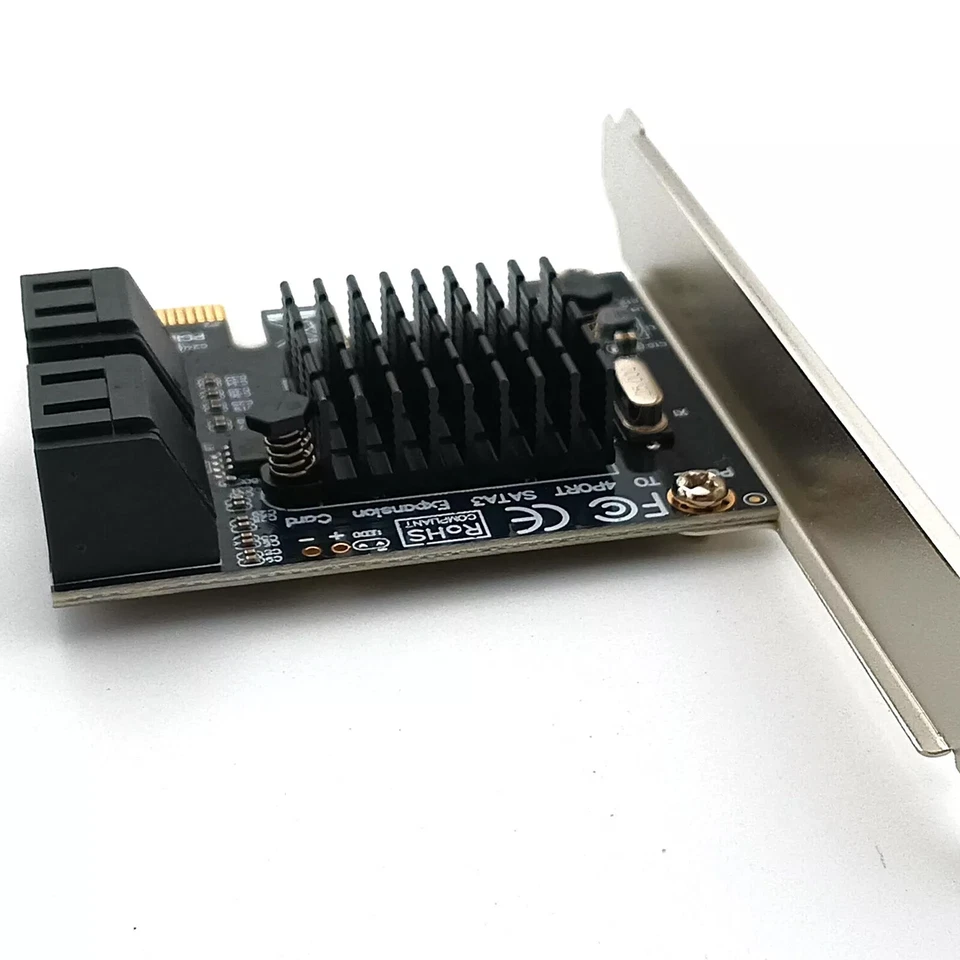 Карта расширения PCI-e X1 на SATA 3.0 4 порта контроллер адаптер данных кабель питания - Изображение 4 из 4