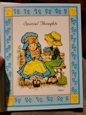 Vintage Greeting Card 1990s Made In USA Special Thoughts Girl Boy Flowers