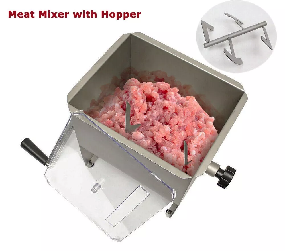 CMI Commercial Stainless Steel Manual Meat Mixers with lid,20Lb/10L  Tank,(Mixing Maximum 15-Pound for Meat),Sausage Mixer Machine Meat  Processing