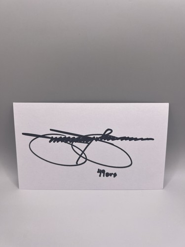 Jimmy Johnson Signed Index Card Beckett COA Auto 49ers