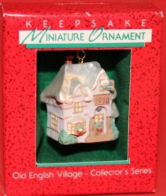 Hallmark 1988 Family Home Old English Village #1          Keepsake Mini Ornament