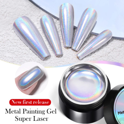 Super Laser Metallic Nail Gel - Chrome Holographic Mirror Effect - 5ml