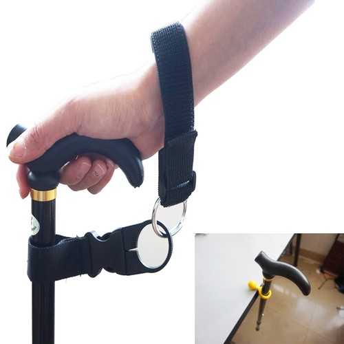 BEST Walking Stick Cane or Crutch Holder Wrist Strap Clip On Table