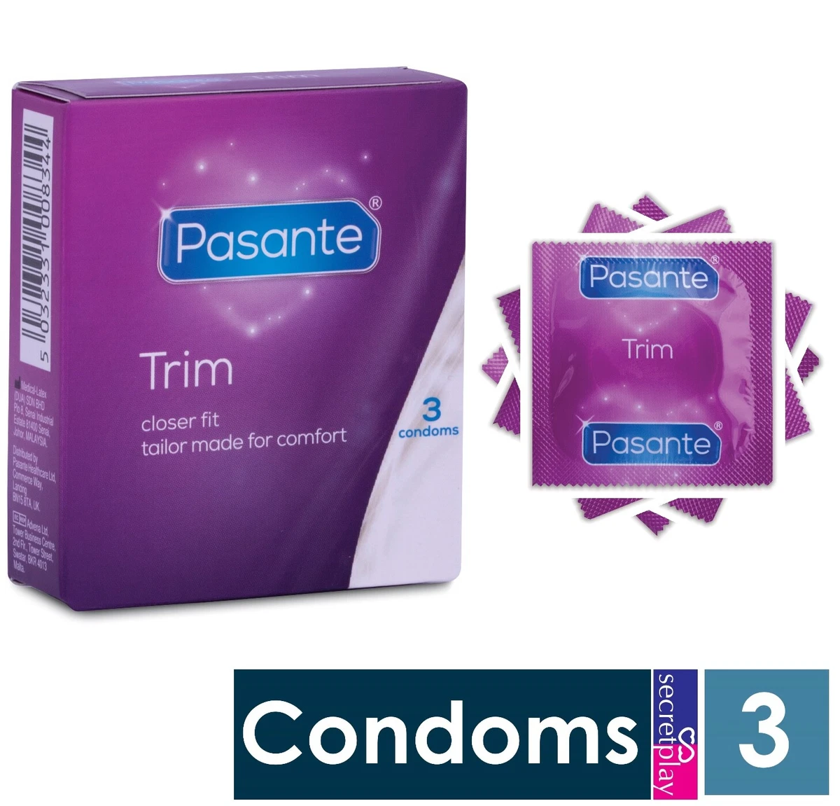 Pasante Trim Condoms Closer Fit Snug Fit Small Size Condoms Retail Sealed Pk
