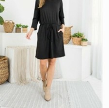 Black Casual Midi Dress