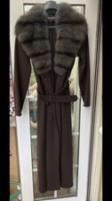 Revillon Cashmere Coat With Detachable Sable Fur Collar Size Uk10