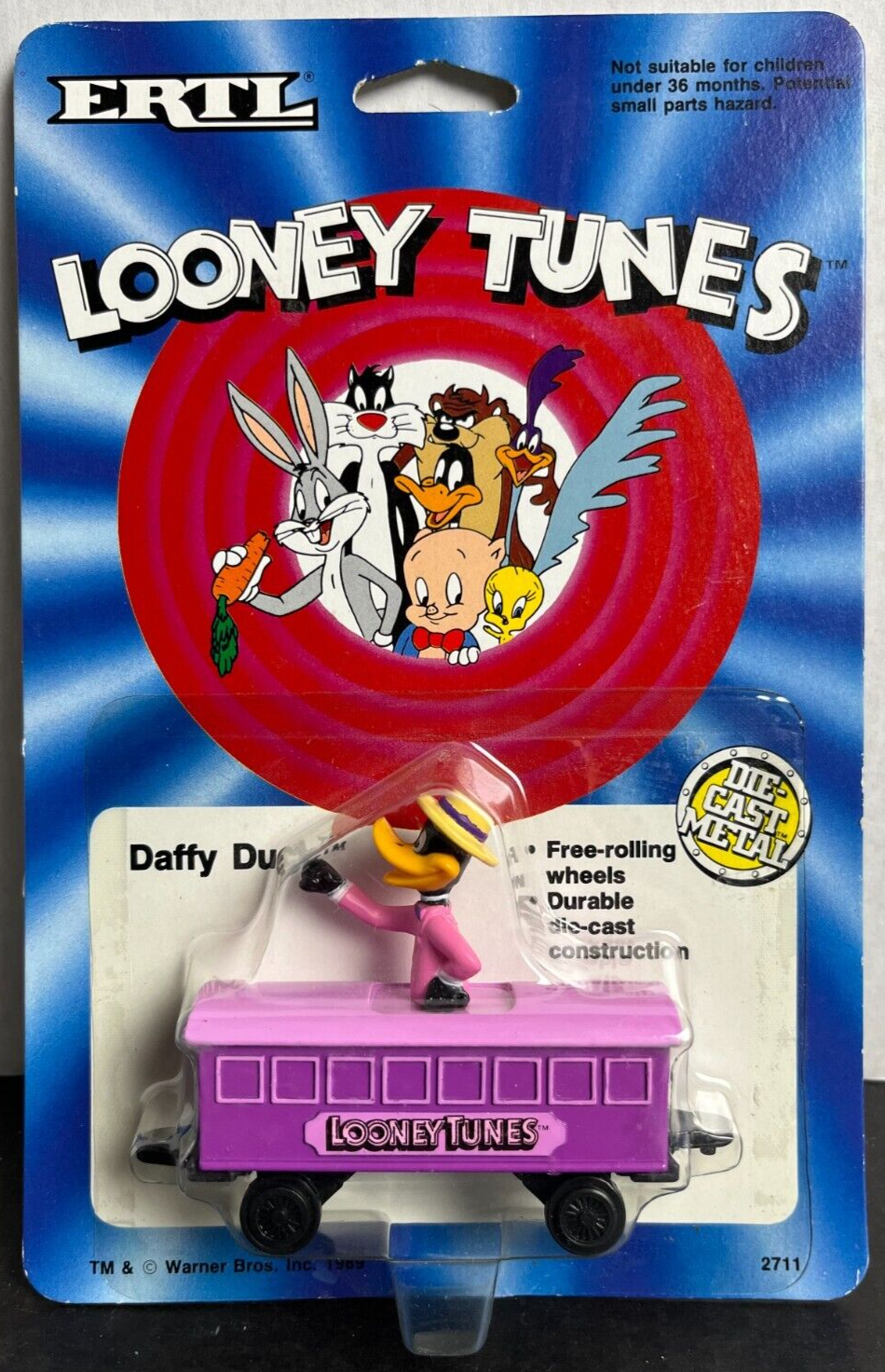 ERTL Looney Tunes Daffy Duck Die-Cast 1989 Train Passenger Car Vintage Sealed