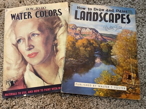 Vintage Walter Foster How To Draw Paint Sketch Water Colors Landscapes People +