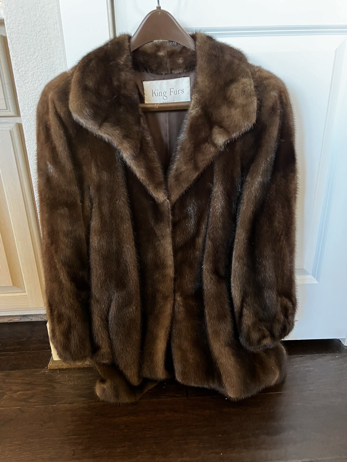 Classic Vintage MINK fur coat brown Womens Large jacket KING FURS