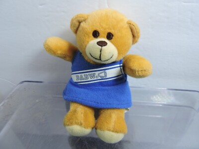 mcDonalds Build a Bear cheerleader bear she is brown blue/white dress 5 in tall