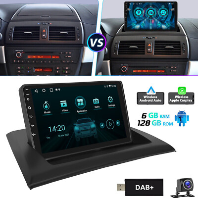 6+128GB DAB+ Für BMW X3 E83 2006-10 Android 14 Carplay Autoradio GPS Navi BT DSP
