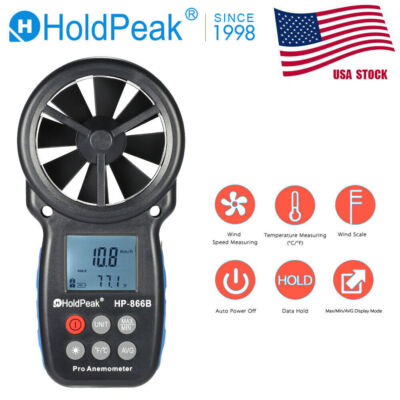 HoldPeak Digital Anemometer Wind Speed Meter Accurate Wind Chill Gauge Air Flow