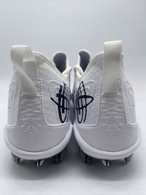 Nike Men Size 13 Alpha Huarache 7 Pro Lacrosse Cleats White Navy AR3144-108 Nike Alpha Huarache 7 Elite Pro Lacrosse White/Navy Cleats  main image 3