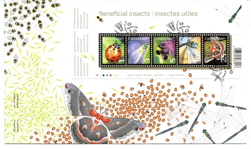 (7428) STAMPS  CANADA 2238(a) "BENEFICIAL INSECTS" FDC MINATURE SHEET