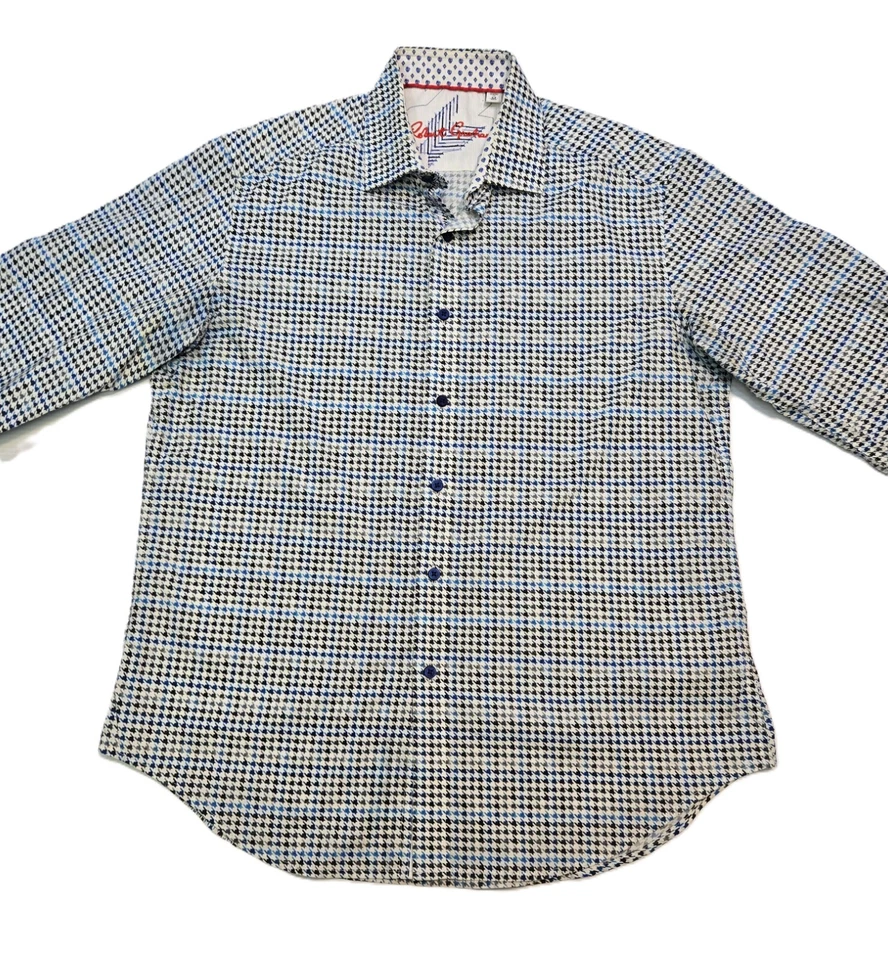 Robert Graham Long Sleeve Dress White Black Geometric Shirt Mens Size Medium - Image 4 of 4