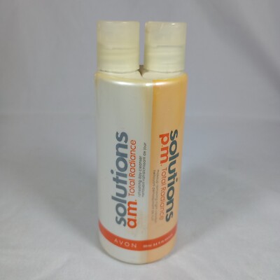 Avon Solutions 3.4 oz AM Total Radiance Refreshing & PM Makeup Removing Cleanser