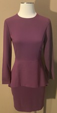 Alice + Olivia 4 S Wine Peplum Style Office Core Quiet Luxury Dress