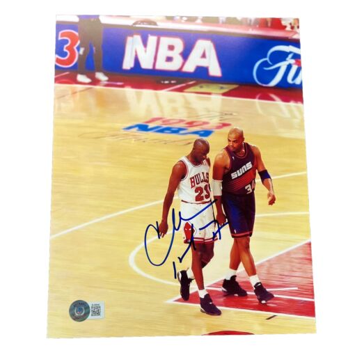 Charles Barkley Signed Autograph 8 X 10 Beckett COA Michael Jordan