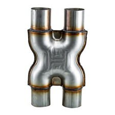 Stainless Steel Muffler Exhaust Tip Durable Dual 2.25 In Out Car Crossover Pipe