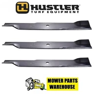 3 REPLACEMENT HUSTLER MOWER BLADES 54" CUT XR-7 Z & SUPER Z 797696 601124 