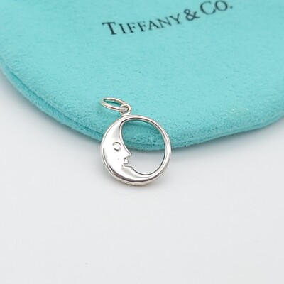 Tiffany Man In The Moon Charm Pendant in 925 Sterling Silver