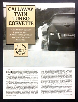 1986 Callaway Twin-Turbo Corvette Coupe Road Test Technical Data Review Article