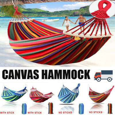 Two Pensor Porch Swing Hammock Double Camping Hammock Outdoor Hanging Sleeping