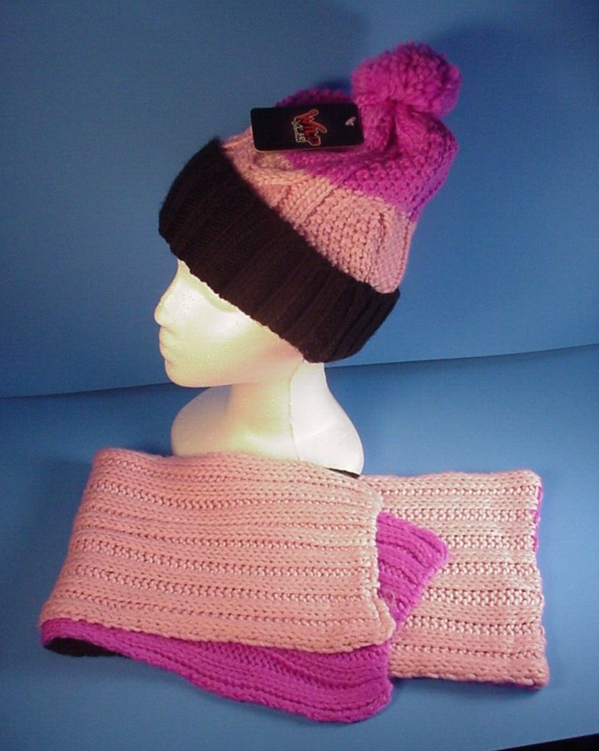 Pink and Black woman’s Winter Hat and Scarf Set Womens Hat and Scarf Set/ Womens Winter Hat/ Pink Hat  main image 4