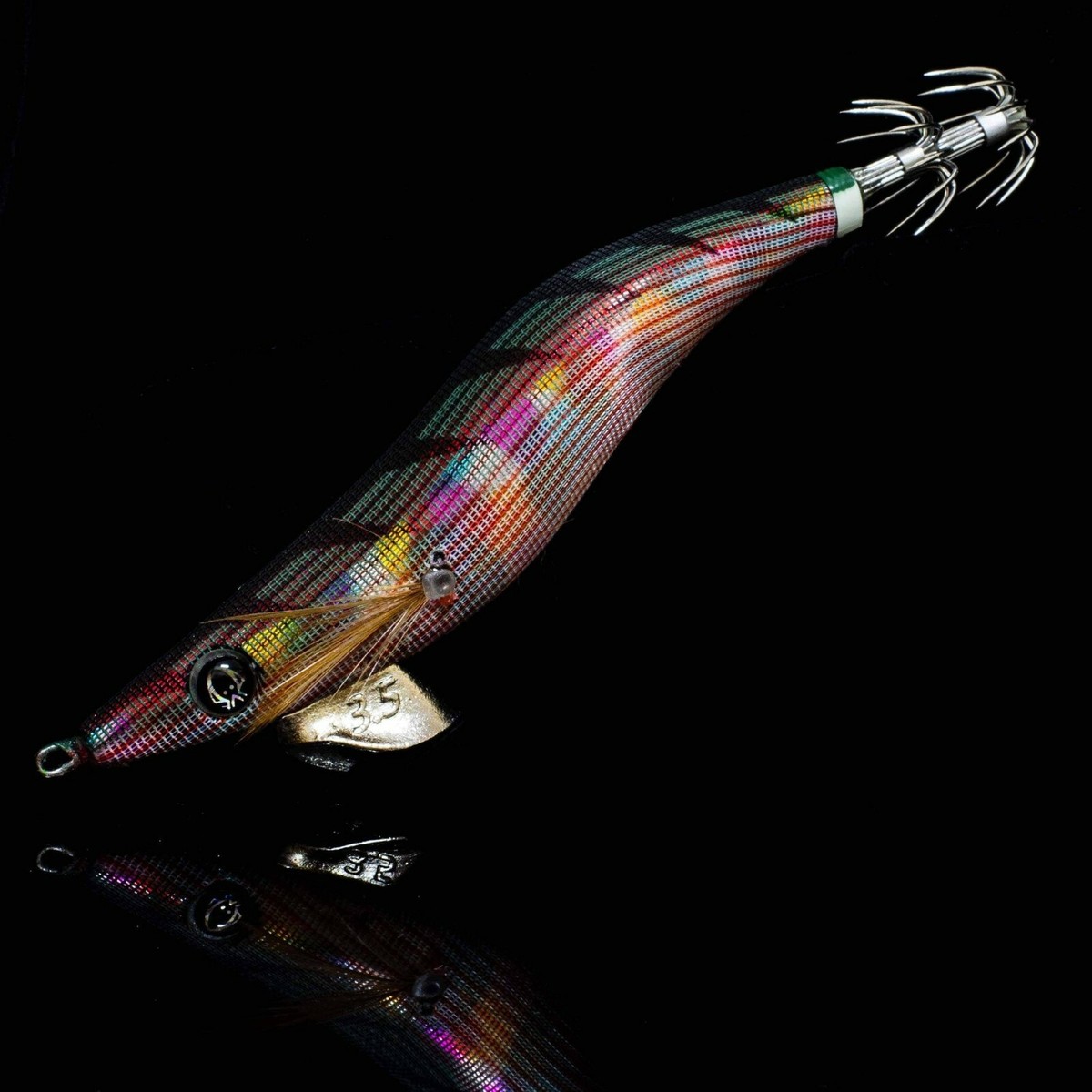 RUI SQUID JIG FIREBLOOD ORANGE SIZE 3.5 RED BELLY EGI FISHING